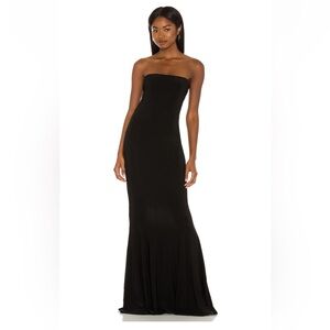 Norma Kamali Classic Black Strapless Gown